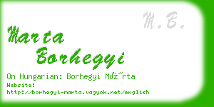 marta borhegyi business card